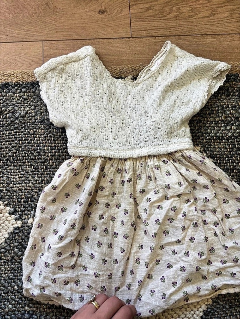 ZARA Floral Dress in White & Purple Size 3